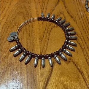 Alex and Ani Silver and Purple Beaded Bracelet